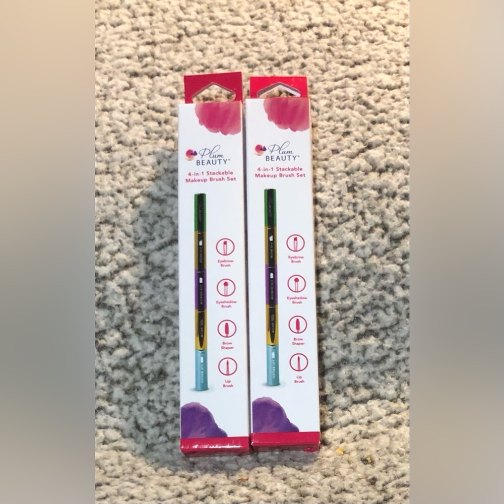 Plum Beauty 4 in 1 Stackable Makeup Brush Set (Set of 2)
